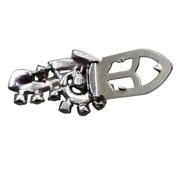 Elegant Clear Rhinestone Pin/Dress Clip Vintage 1940's Art Deco Design - Picture 2 of 4